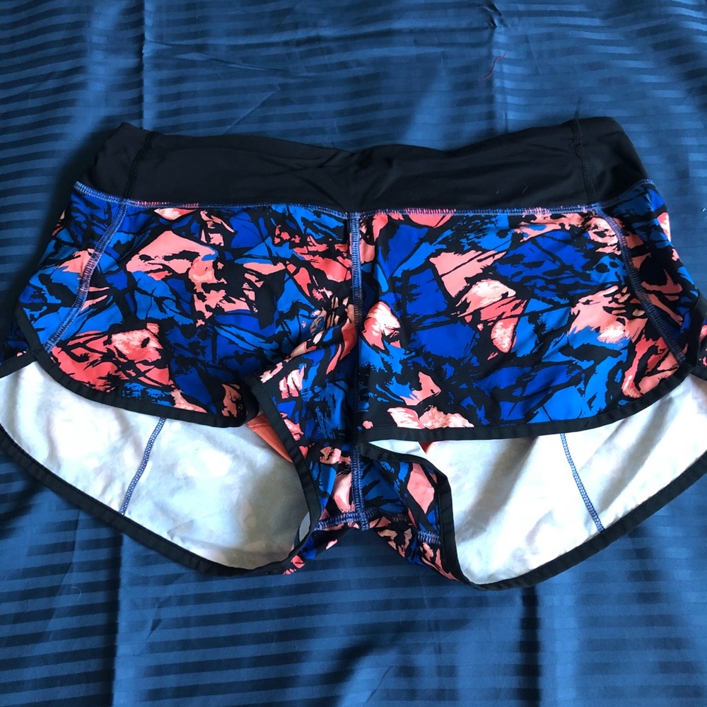 lululemon athletica Blue and Pink Printed Women's Running Shorts